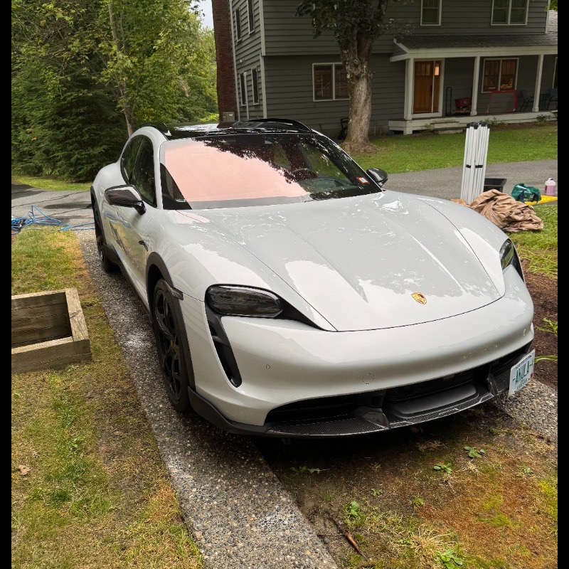 White Porsche Taycan